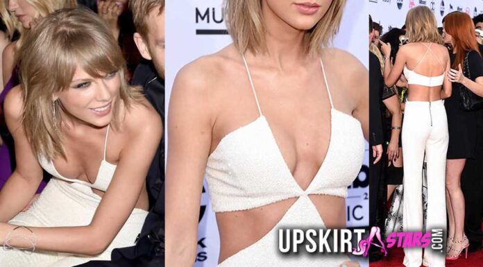Taylor Swift displays her daring cleavage at the Billboard Music Awards