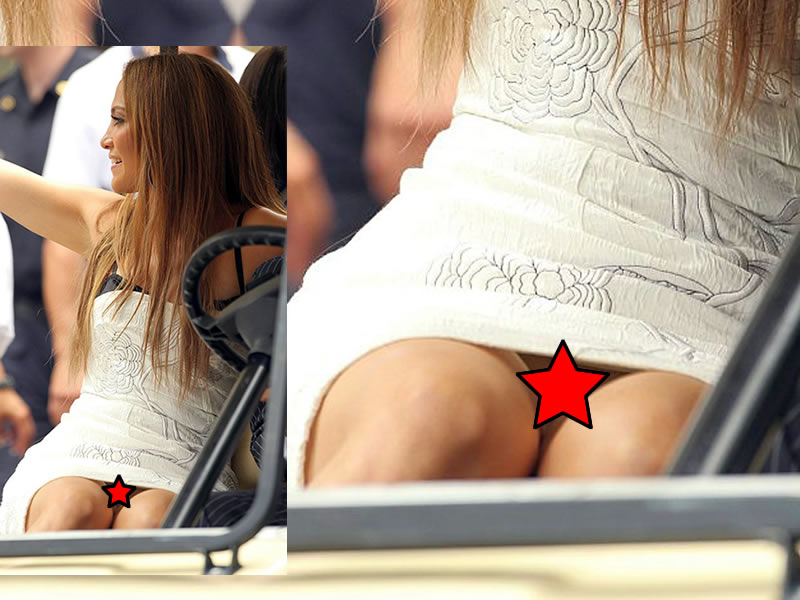 Jennifer Lopez in White Panties Upskirt. 