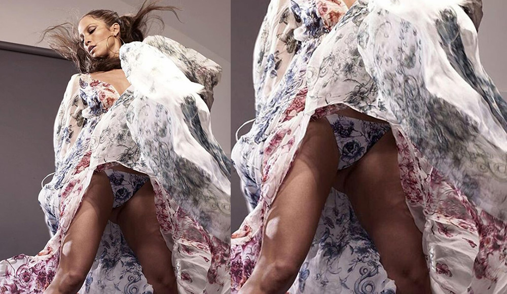 Jennifer Lopez Panties Upskirt on a Photoshoot. 