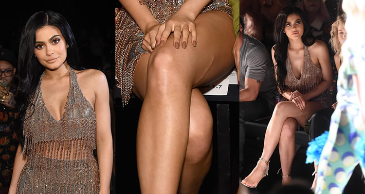 Kylie Jenner ass-tight dress UpskirtSTARS