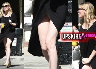 Kirsten Dunst’s panties was revealed when the front of her black dress suddenly opened during a coffee tour in LA