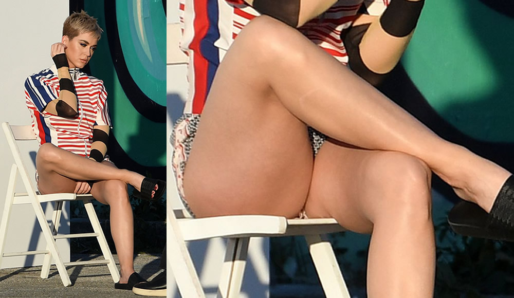 Katy Perry Upskirt Photoshoot In The Wynwood Arts District In Miami
