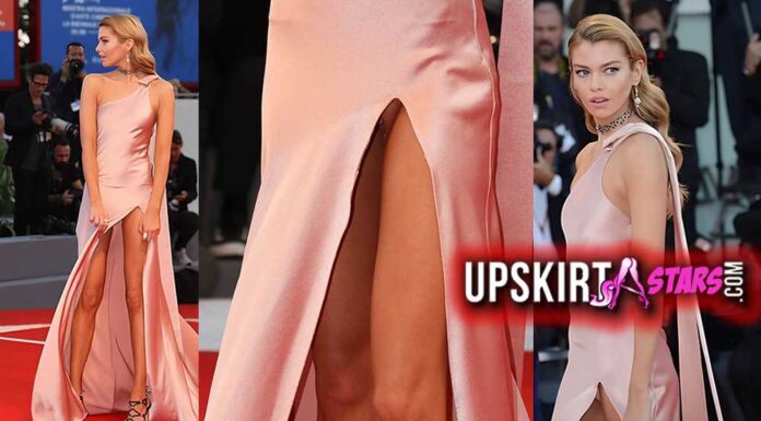 Stella Maxwell’s pussy was photographed without underwear at the Venice Film Festival