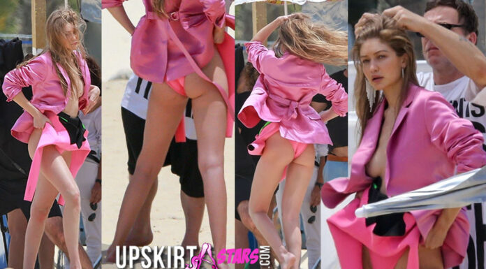Gigi Hadid Upskirt Ass, Photoshoot Candids in Rio de Janeiro