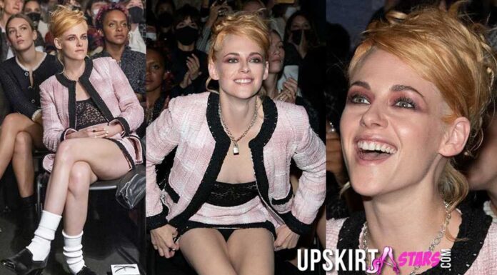 Kristen Stewart in Black Panties Upskirt Pictures