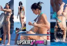 Amelia Gray Hamlin displayed her flawless breasts and round hips topless