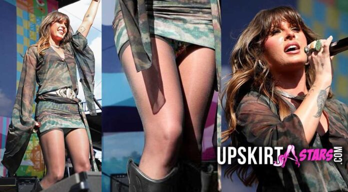 Ella Langley in upskirt performed at the CMA Fest in Nashville