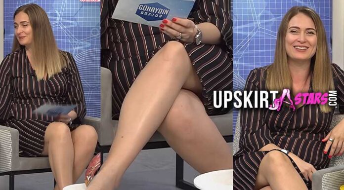 Ceyda Düvenci showcases her beautiful and well-maintained legs on the television program she hosts