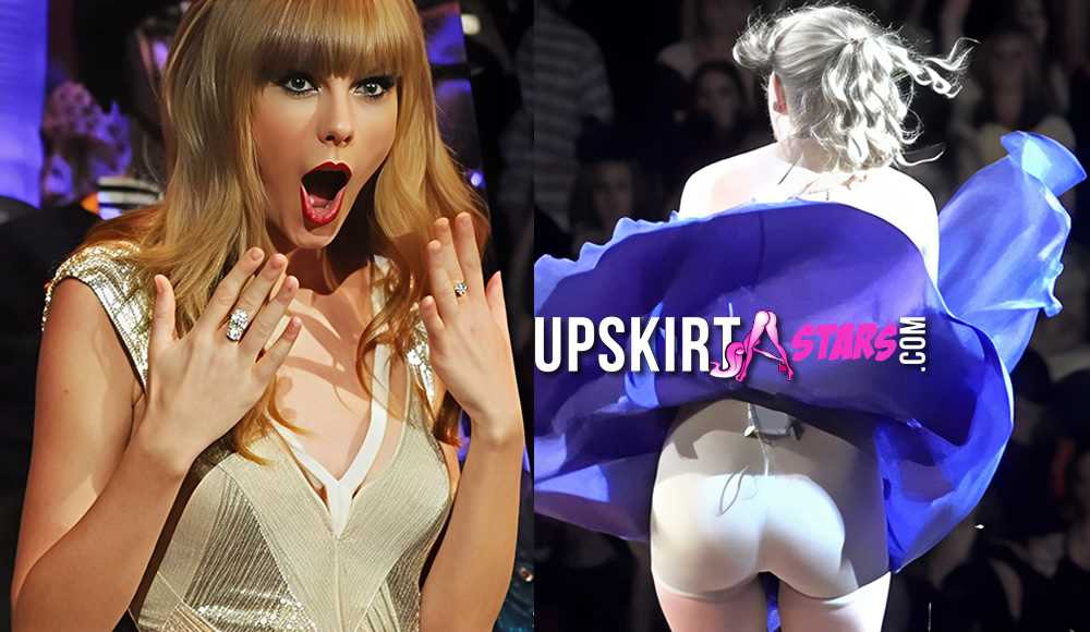 Taylor Swift's concert, the wind blew open her skirt, revealing her buttocks-UPSKIRTSTARS