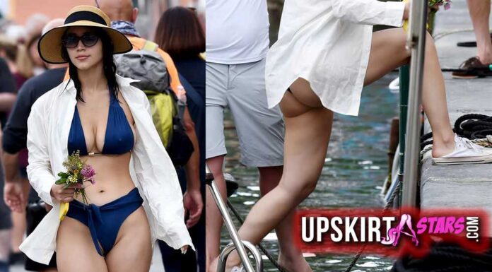 Caylee Cowan’s hip was visible, beneath the shirt she wore over her bikini in Portofino